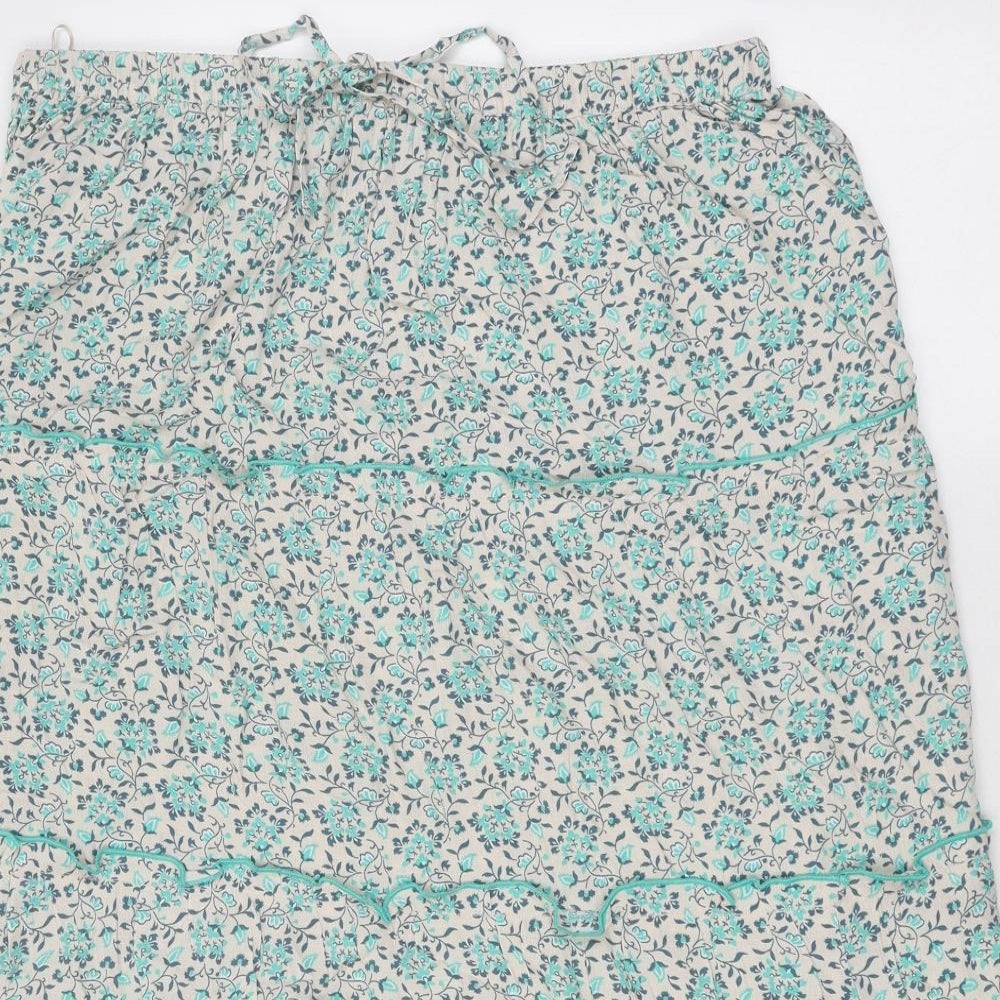 Per Una Womens Multicoloured Floral Polyester Maxi Skirt Size 16 Drawstring