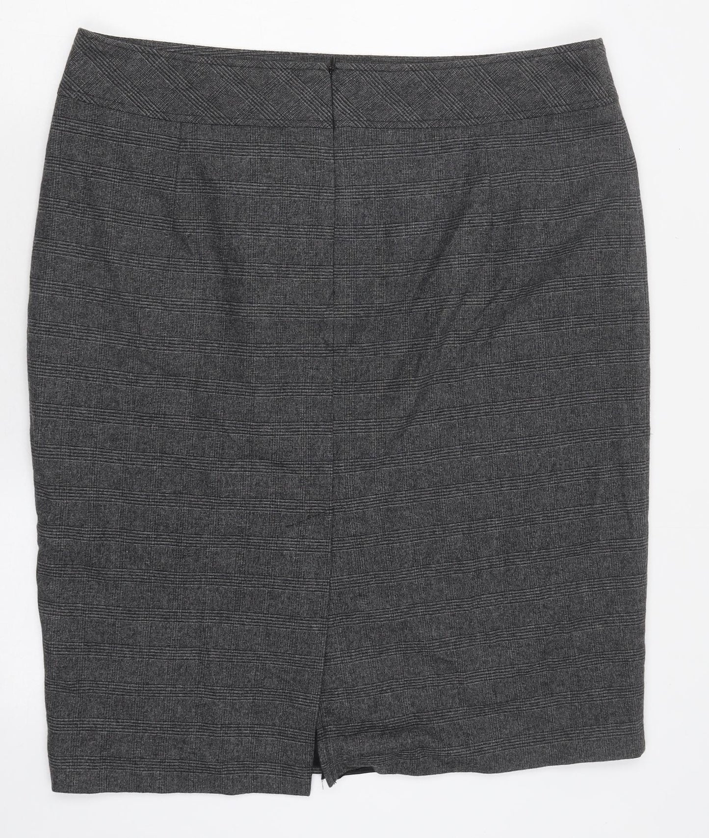 Marks and Spencer Womens Grey Polyester Straight & Pencil Skirt Size 18 Zip