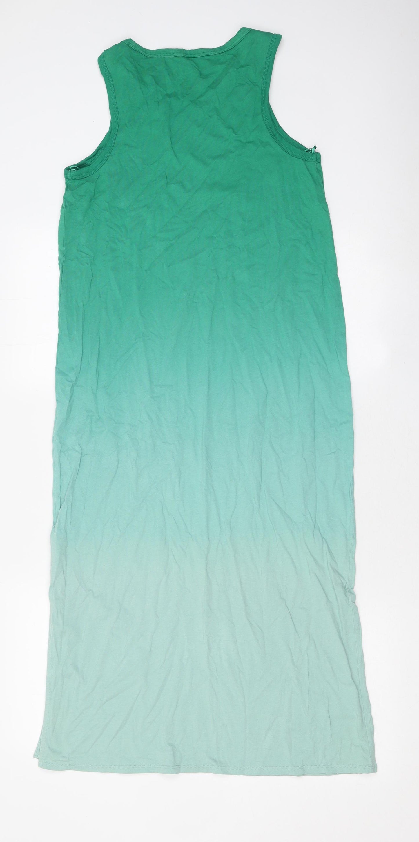 Marks and Spencer Womens Green Polyester Bodycon Size 6 Round Neck Pullover - Ombre