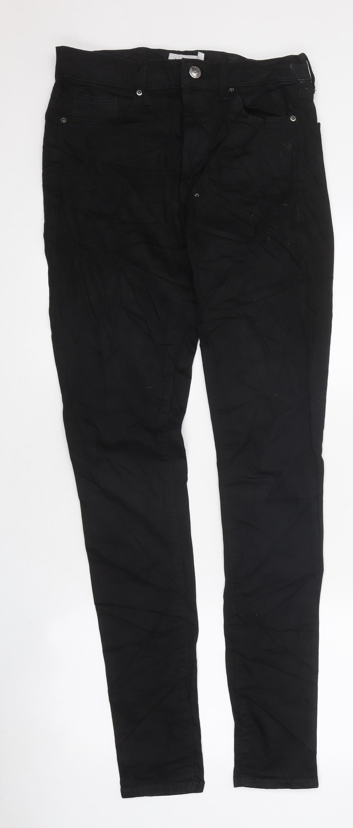 Topshop Womens Black 100% Cotton Skinny Jeans Size 28 in L36 in Regular Zip