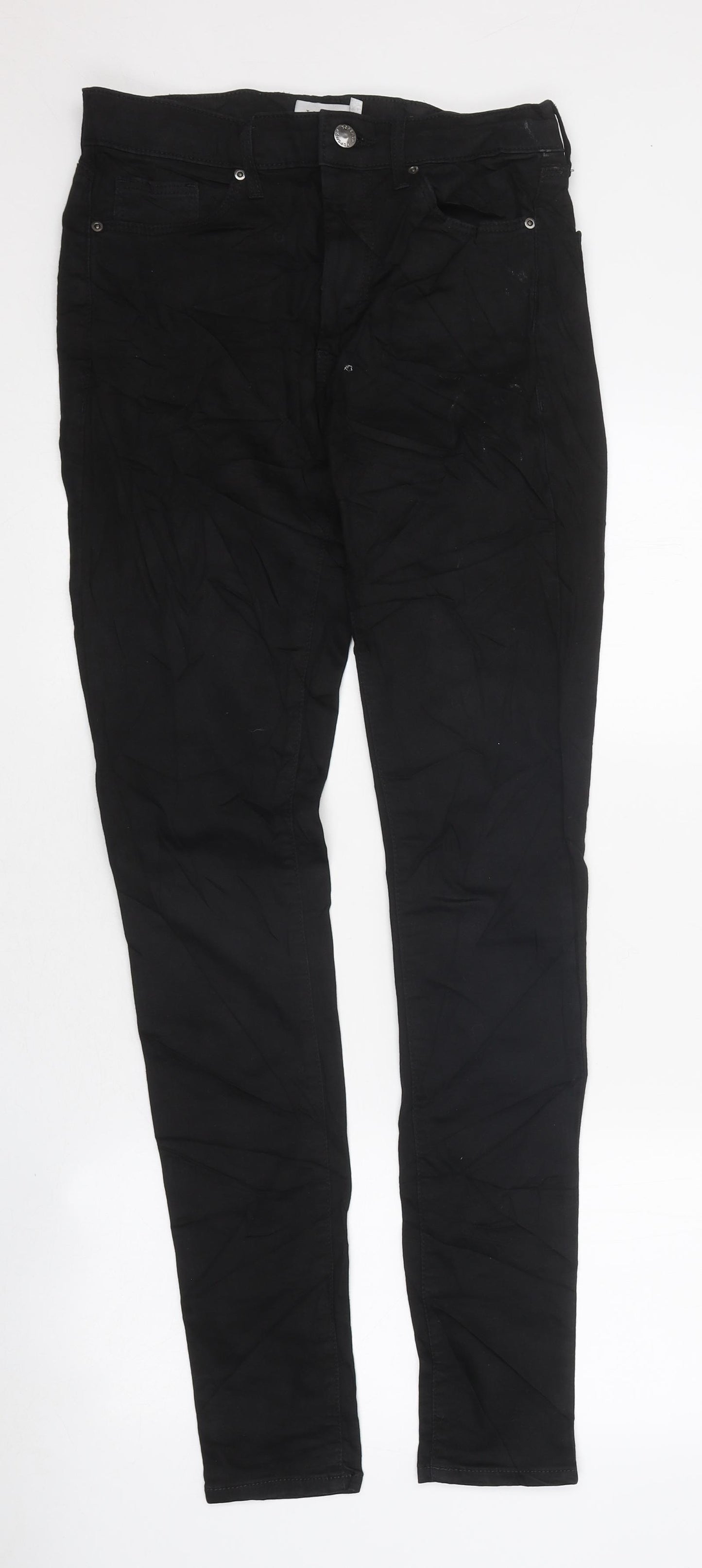 Topshop Womens Black 100% Cotton Skinny Jeans Size 28 in L36 in Regular Zip