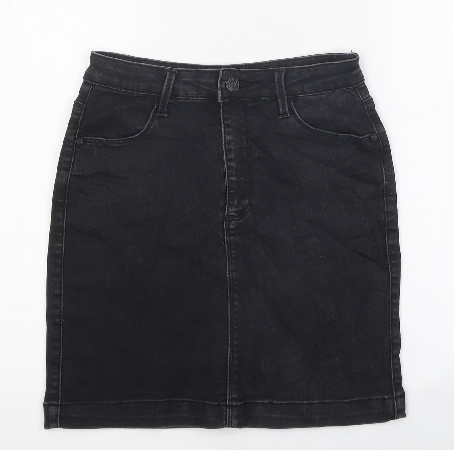 Missguided Womens Blue Cotton Mini Skirt Size 10 Zip