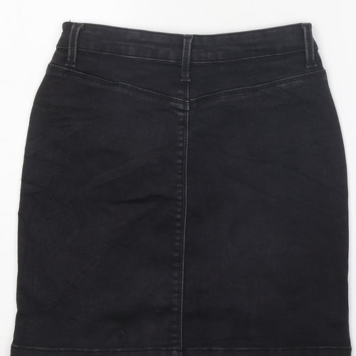 Missguided Womens Blue Cotton Mini Skirt Size 10 Zip