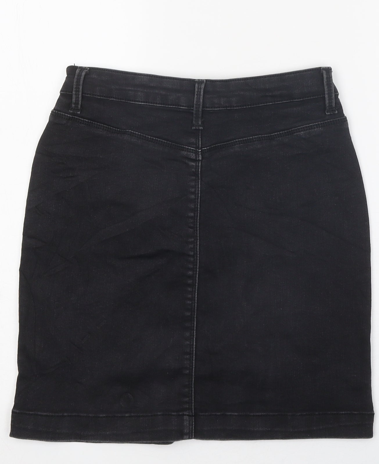Missguided Womens Blue Cotton Mini Skirt Size 10 Zip