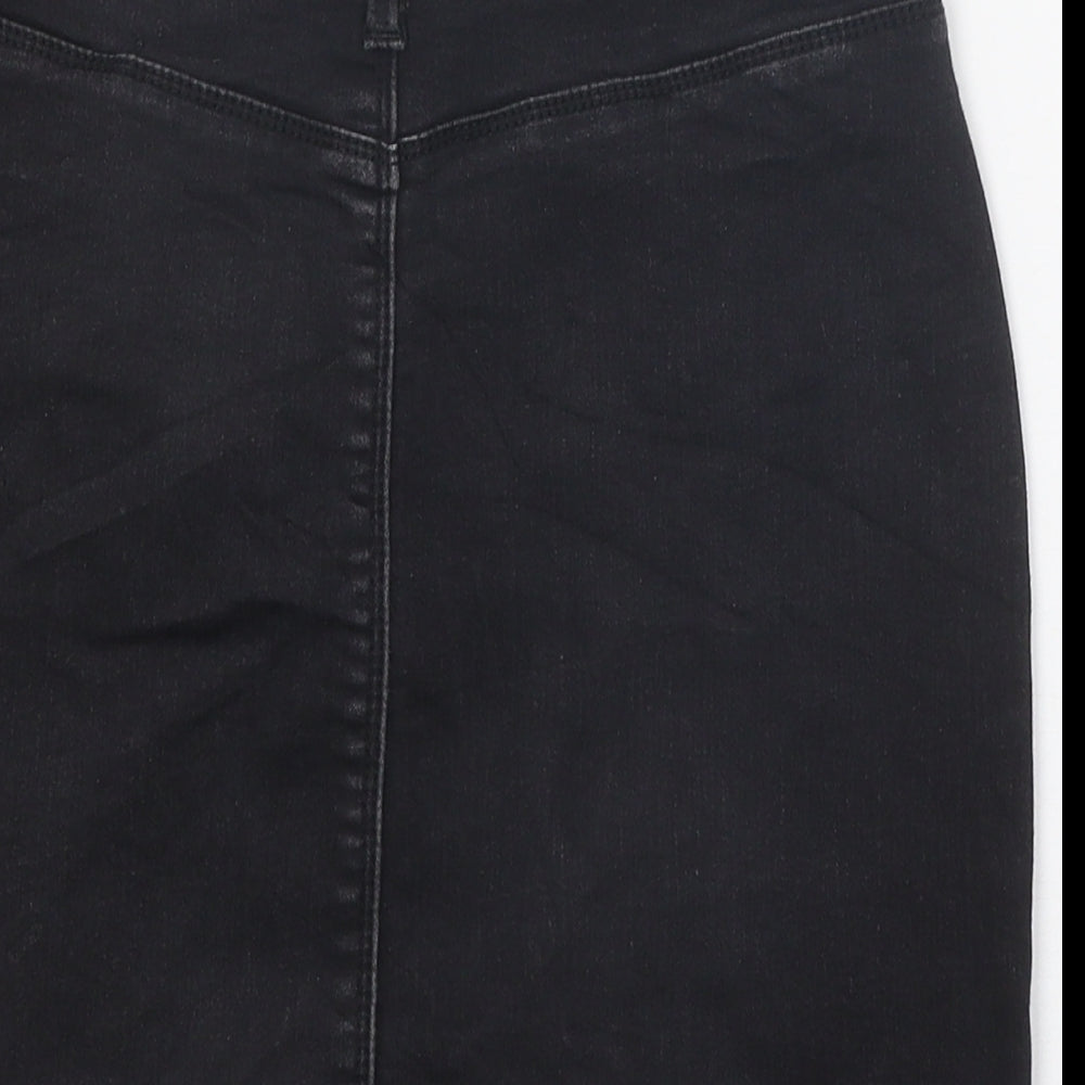 Missguided Womens Blue Cotton Mini Skirt Size 10 Zip