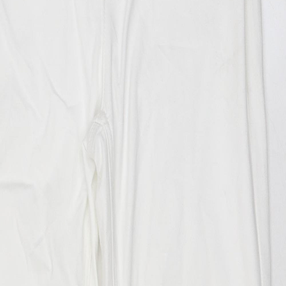 Marks and Spencer Womens White 100% Cotton Straight Jeans Size 14 L24 in Regular Zip