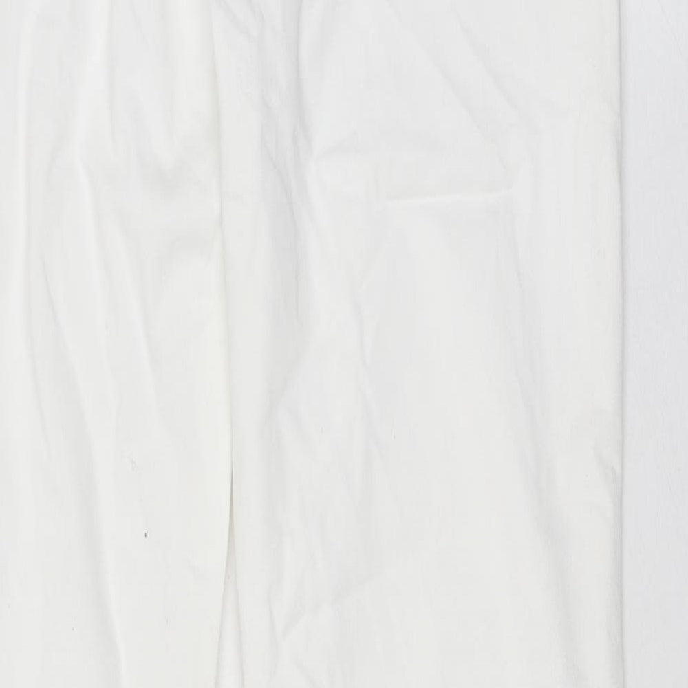 Marks and Spencer Womens White 100% Cotton Straight Jeans Size 14 L24 in Regular Zip