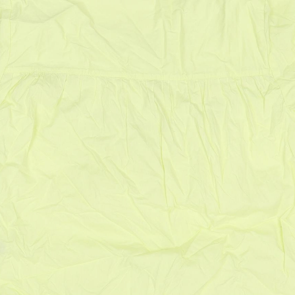 Marks and Spencer Womens Green Polyester Basic T-Shirt Size 12 Round Neck - Lime Green