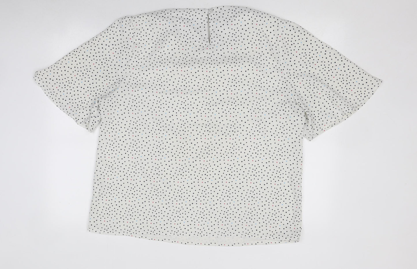 Uniform Express Womens Multicoloured Polka Dot Polyester Basic T-Shirt Size 16 Round Neck