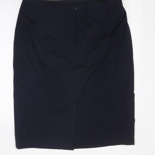 Uniform Express Womens Blue Polyester A-Line Skirt Size 16 Zip