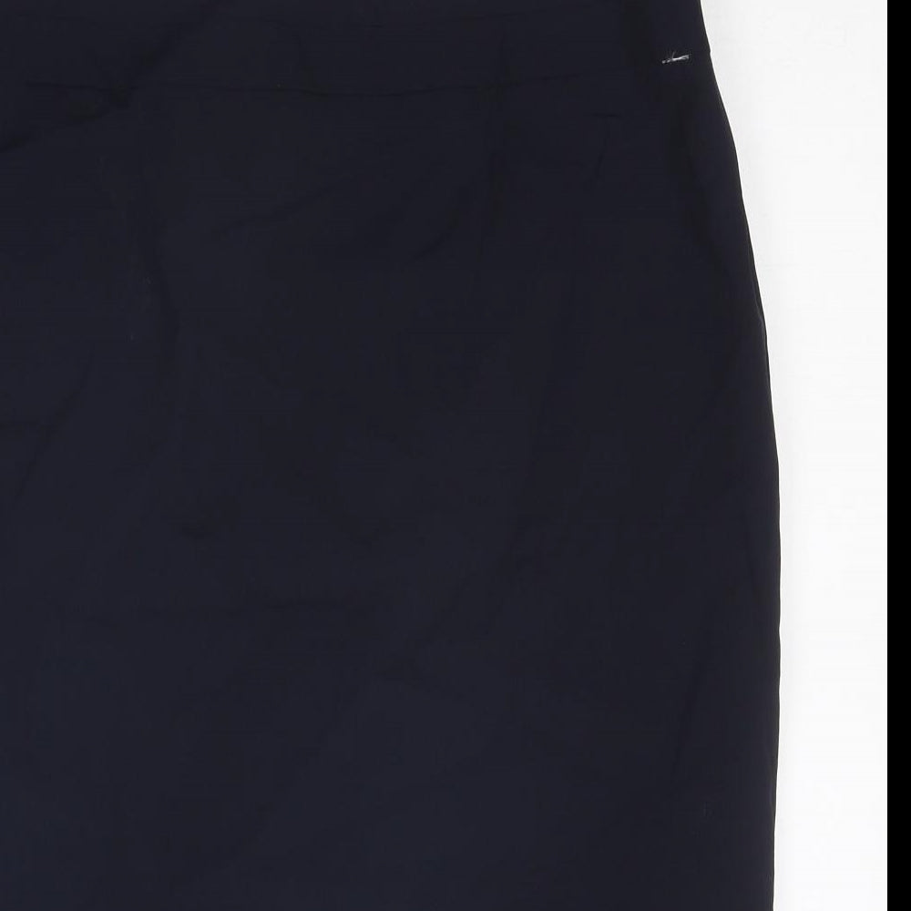 Uniform Express Womens Blue Polyester A-Line Skirt Size 16 Zip