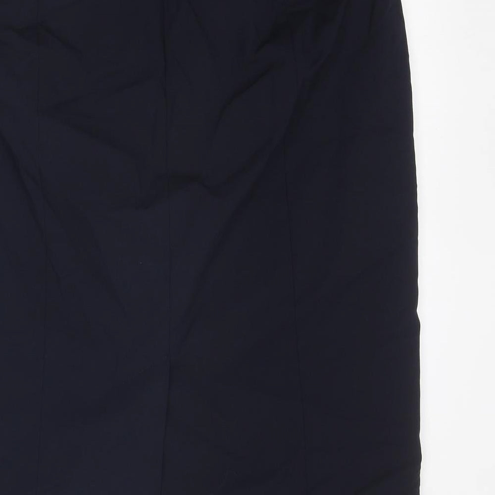 Uniform Express Womens Blue Polyester A-Line Skirt Size 16 Zip