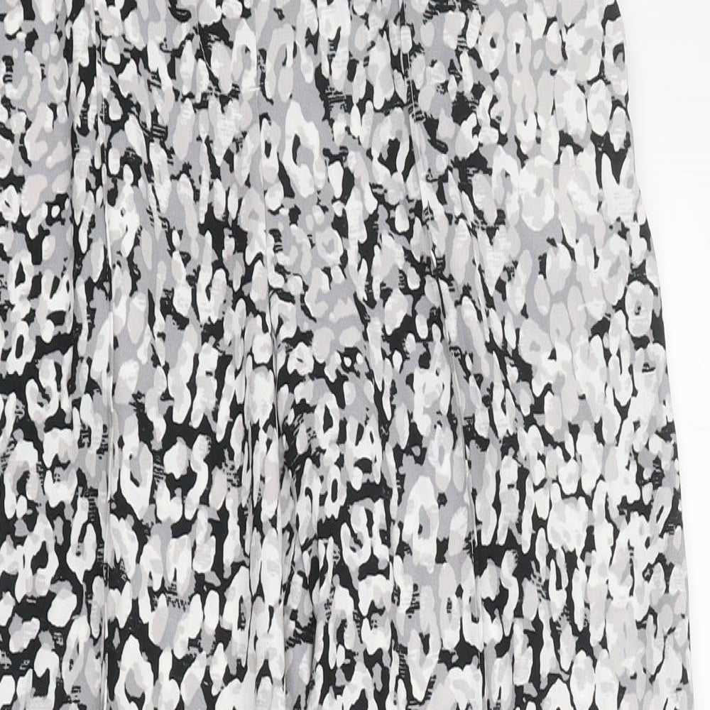 Marks and Spencer Womens Multicoloured Animal Print Polyester Trousers Size 8 L27 in Regular Drawstring - Leopard Print