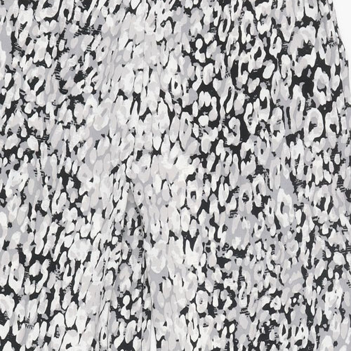 Marks and Spencer Womens Multicoloured Animal Print Polyester Trousers Size 8 L27 in Regular Drawstring - Leopard Print