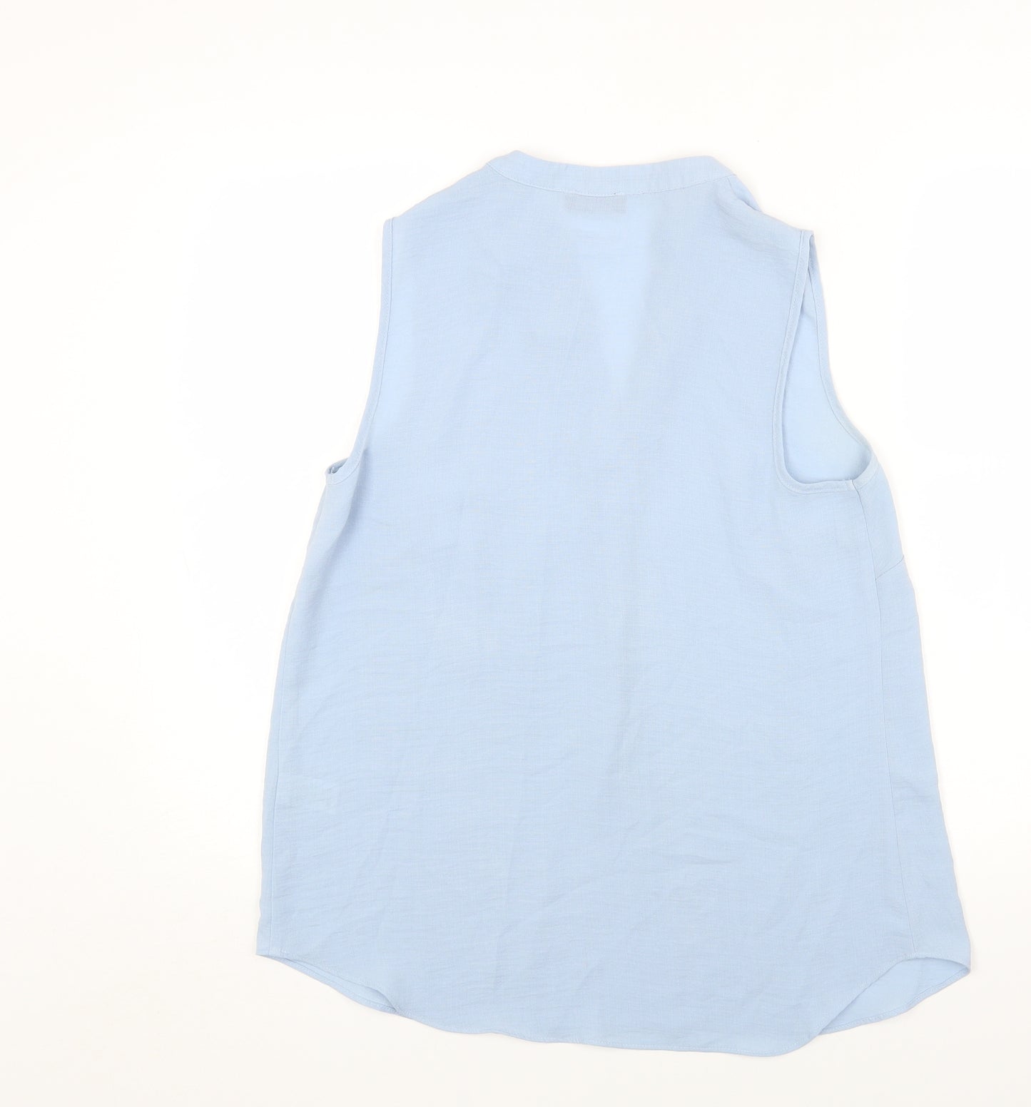 Papaya Womens Blue Polyester Basic Polo Size 12 V-Neck