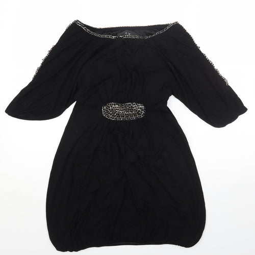 AX Paris Womens Black Viscose Fit & Flare Size S Off the Shoulder Pullover