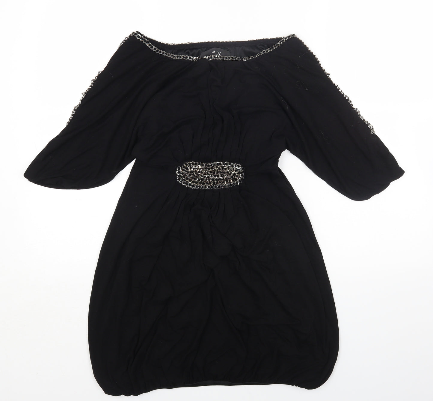 AX Paris Womens Black Viscose Fit & Flare Size S Off the Shoulder Pullover