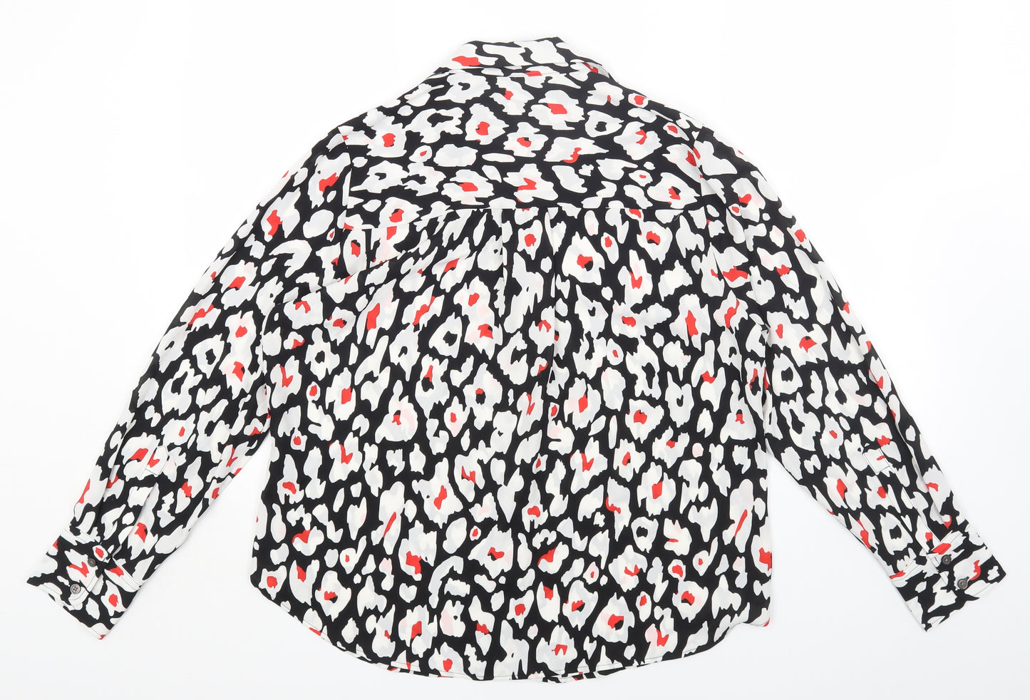 Marks and Spencer Womens Multicoloured Geometric Polyester Basic Button-Up Size 12 Collared