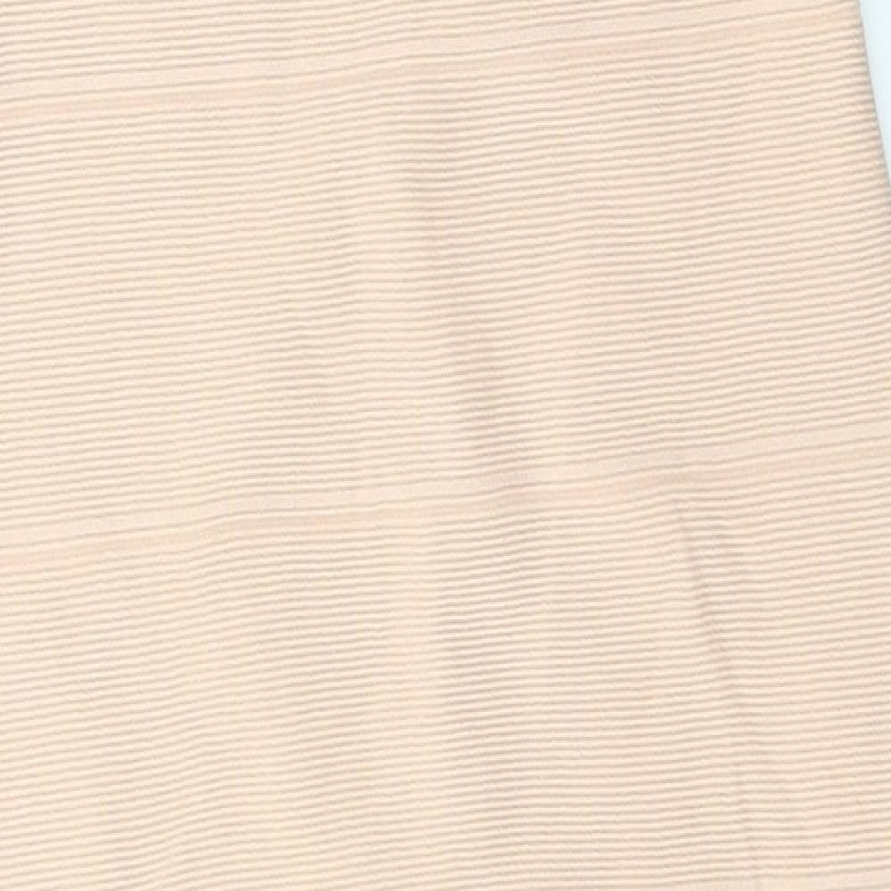 Missguided Womens Beige Polyester Bodycon Size 10 Off the Shoulder Pullover