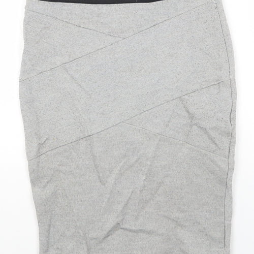 Stradivarius Womens Grey Viscose Straight & Pencil Skirt Size S
