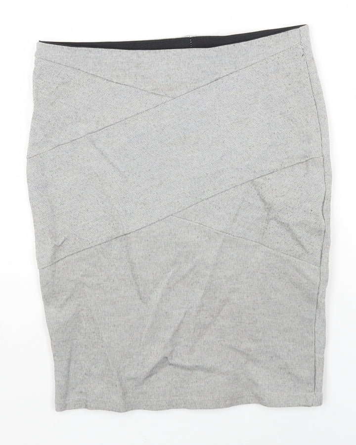 Stradivarius Womens Grey Viscose Straight & Pencil Skirt Size S