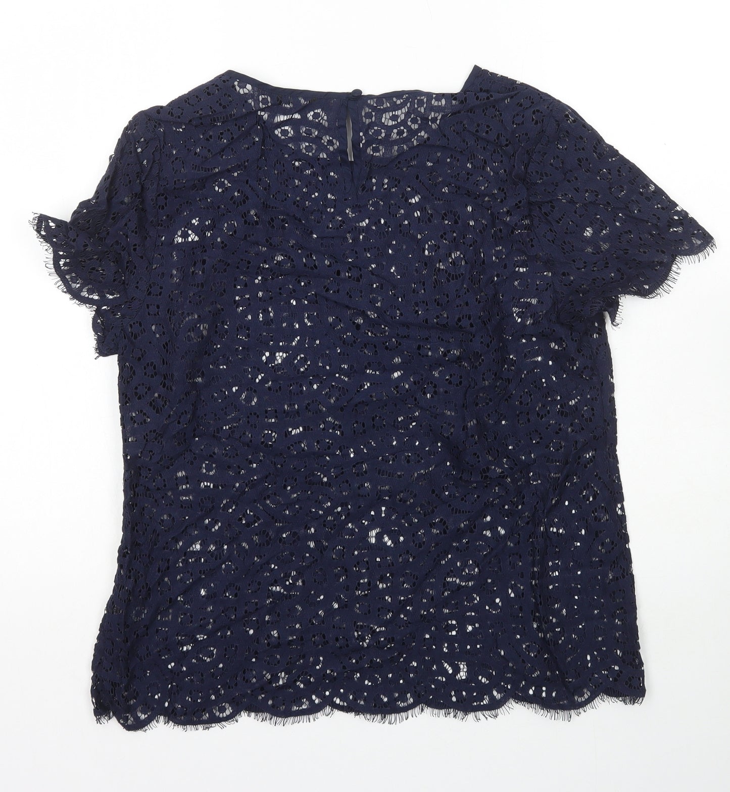 Autograph Womens Blue Polyamide Basic T-Shirt Size 12 Round Neck