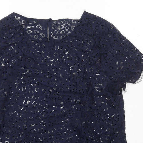 Autograph Womens Blue Polyamide Basic T-Shirt Size 12 Round Neck