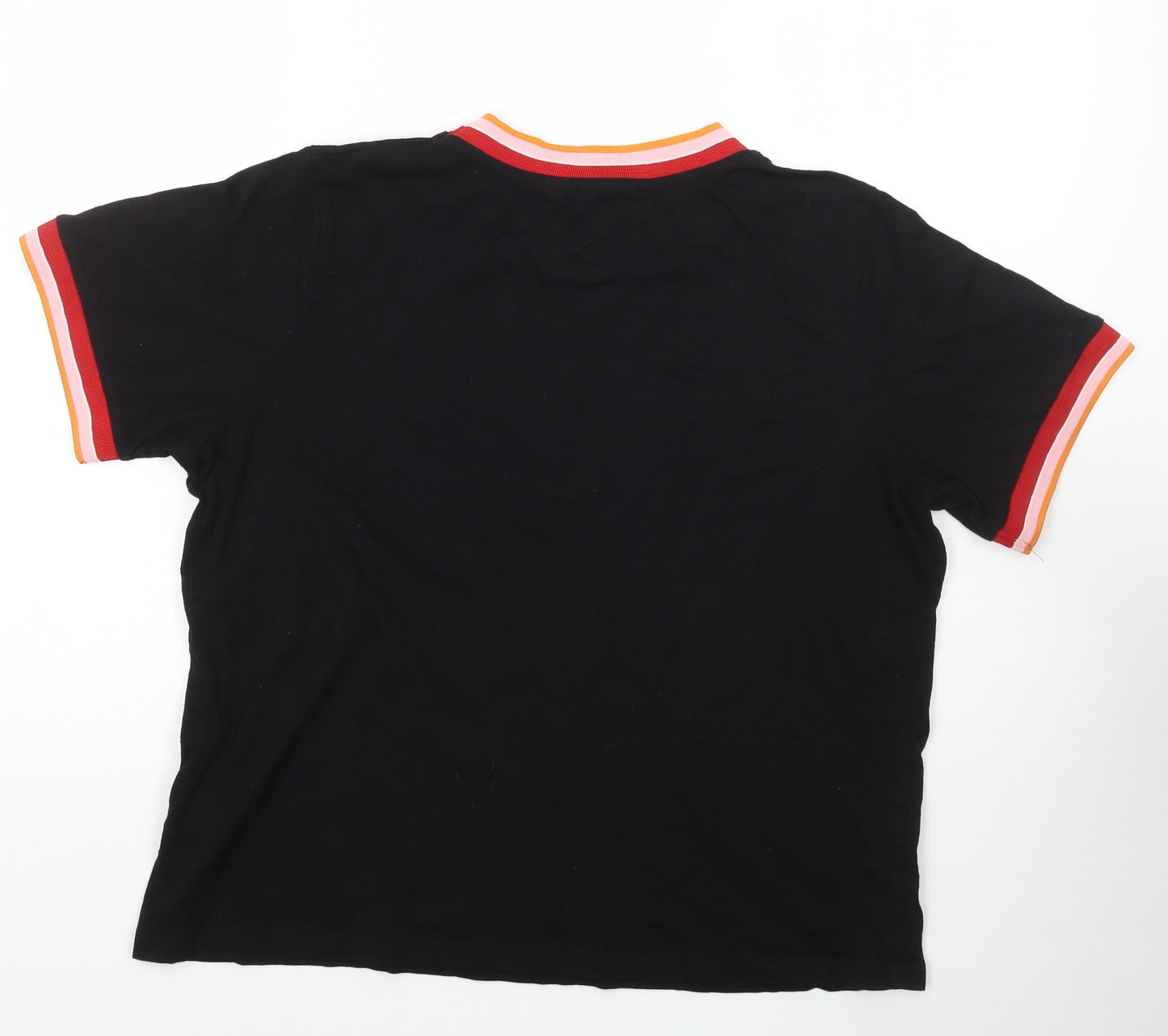 Primark Womens Black Cotton Basic T-Shirt Size XL Round Neck