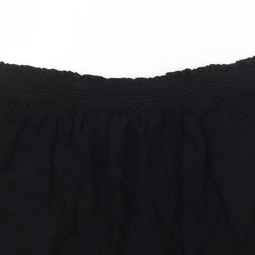 Monsoon Womens Black Viscose Basic T-Shirt Size 10 Off the Shoulder