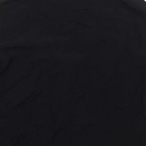 Marks and Spencer Womens Black Viscose Basic Button-Up Size 6 Collared