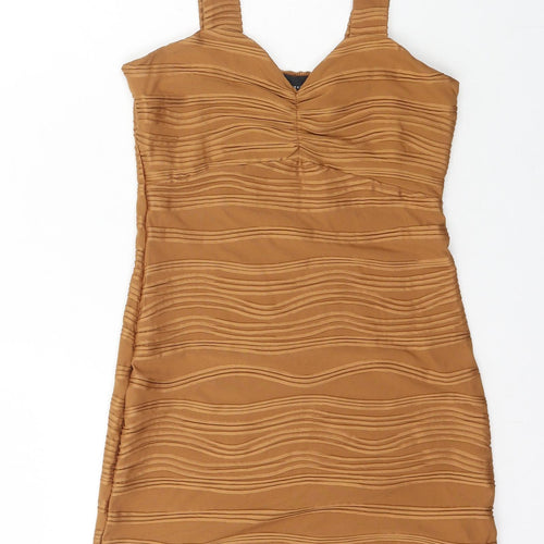 Primark Womens Beige Polyester Bodycon Size 10 Sweetheart Pullover - Textured