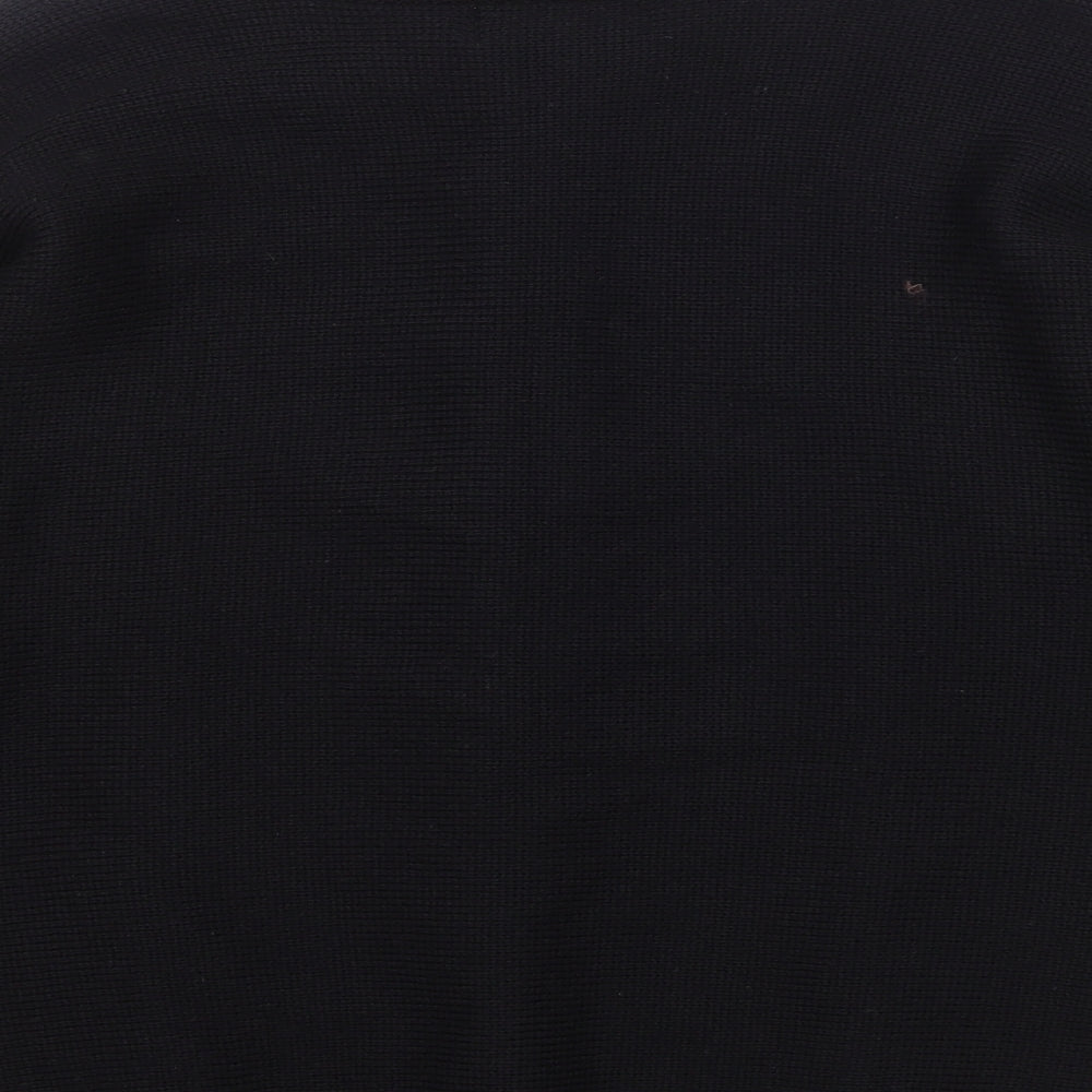 Emreco Womens Black Mock Neck Acrylic Cardigan Jumper Size 6
