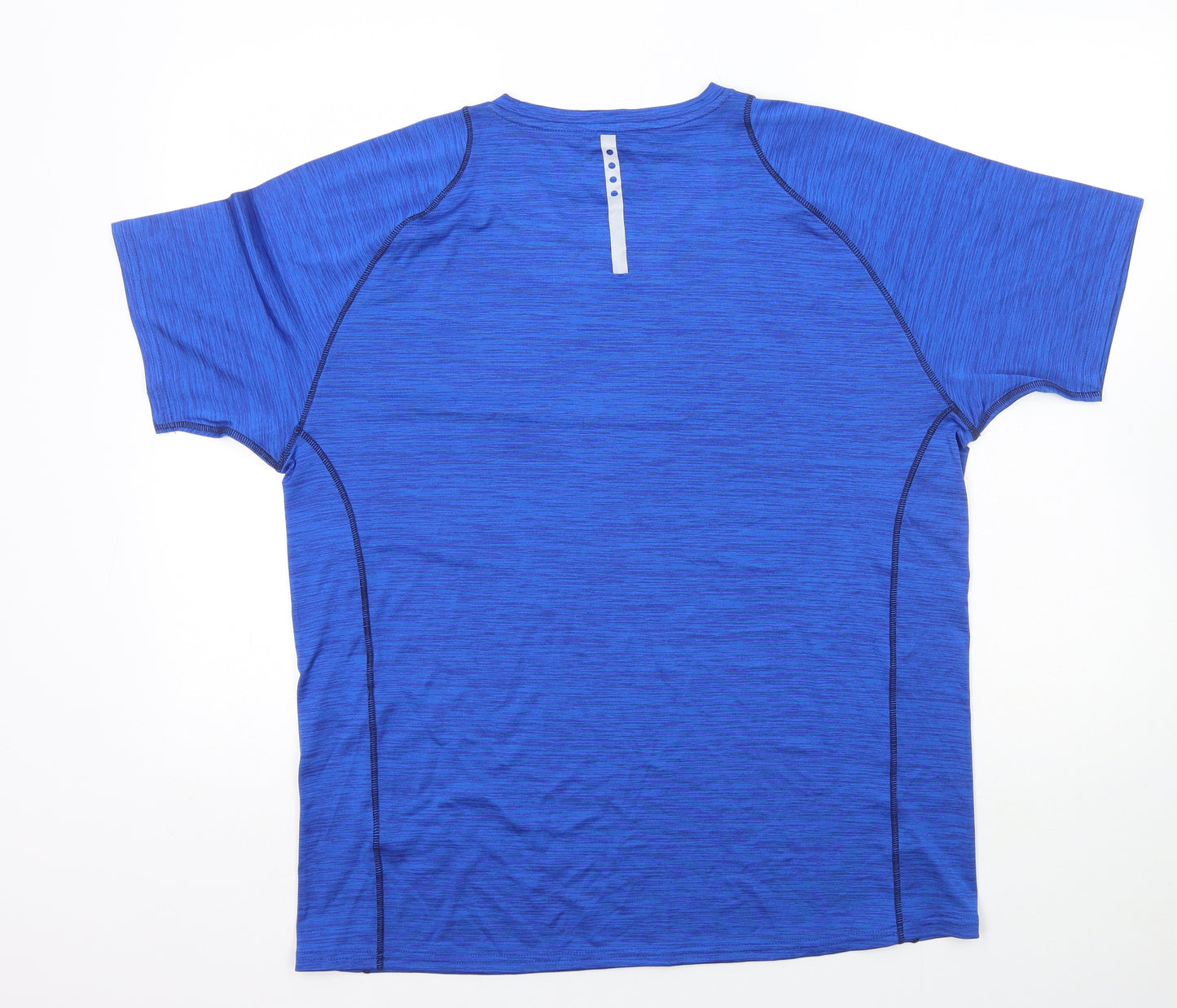 Souluxe Mens Blue Polyester Basic T-Shirt Size L Round Neck Pullover