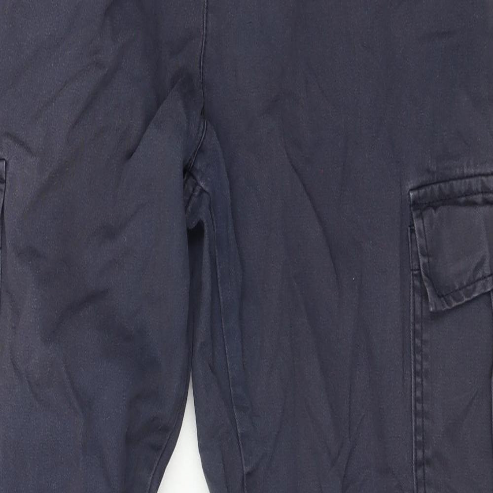 Boohoo Mens Grey Polyester Cargo Trousers Size L L27 in Regular Drawstring