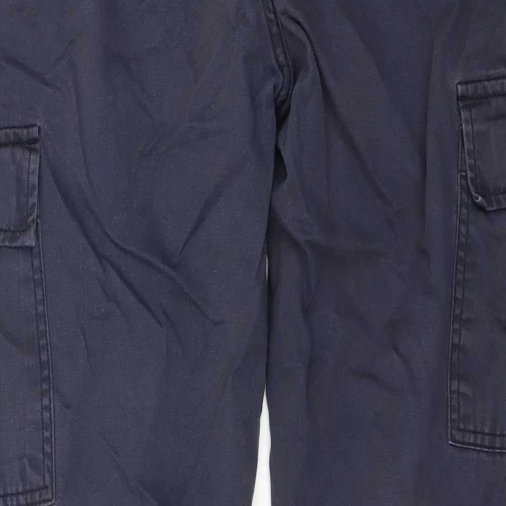 Boohoo Mens Grey Polyester Cargo Trousers Size L L27 in Regular Drawstring