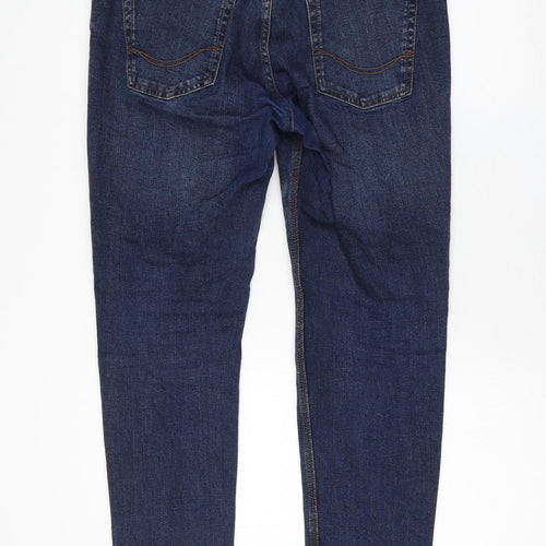 Pull&Bear Womens Blue Cotton Straight Jeans Size 14 L30 in Regular Zip