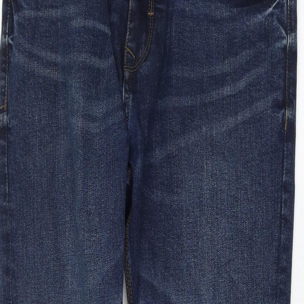 Pull&Bear Womens Blue Cotton Straight Jeans Size 14 L30 in Regular Zip