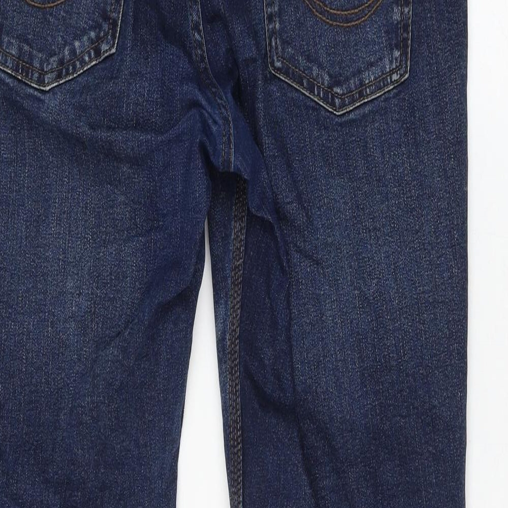 Pull&Bear Womens Blue Cotton Straight Jeans Size 14 L30 in Regular Zip