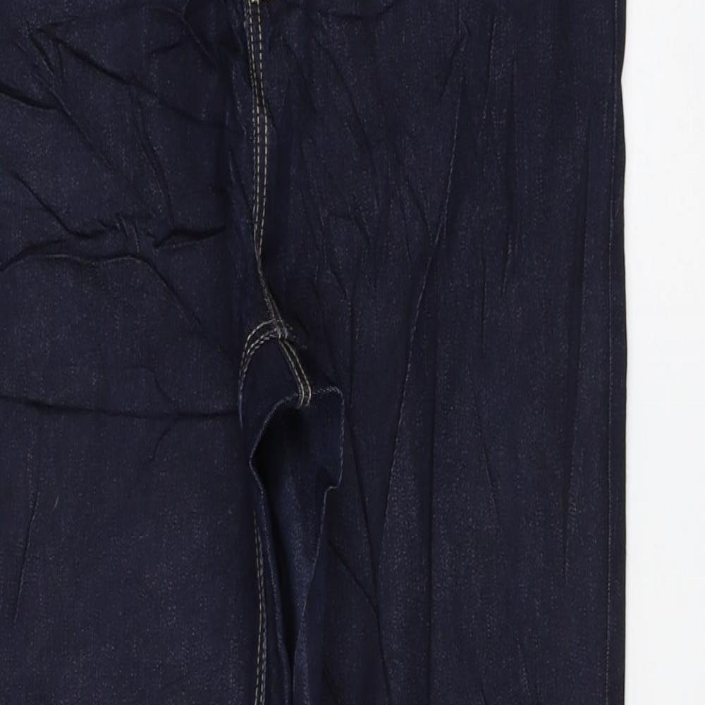 George Womens Blue Cotton Straight Jeans Size 14 L30 in Regular Zip