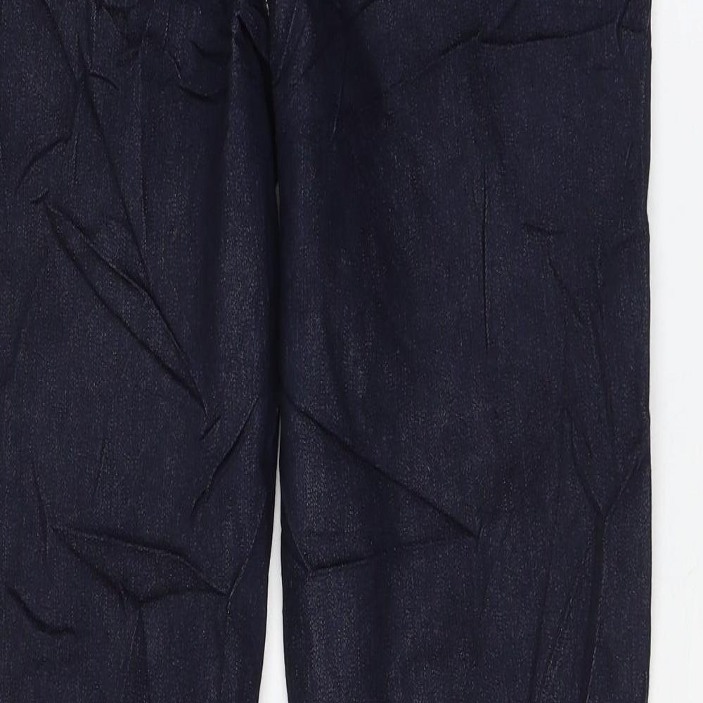 George Womens Blue Cotton Straight Jeans Size 14 L30 in Regular Zip