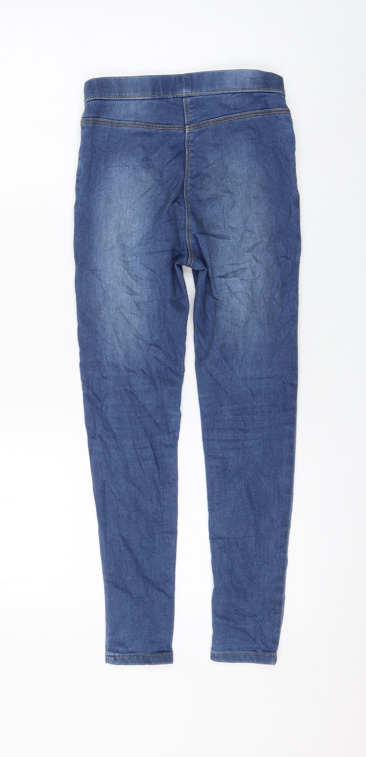 George Girls Blue Cotton Jegging Jeans Size 9-10 Years Regular Pullover