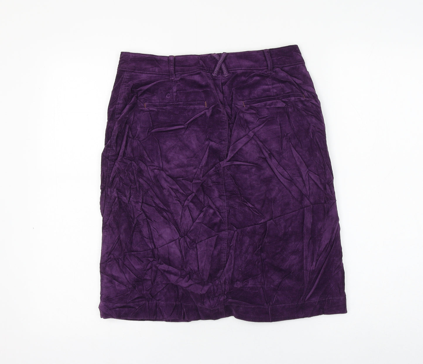 White Stuff Womens Purple Cotton A-Line Skirt Size 8 Zip
