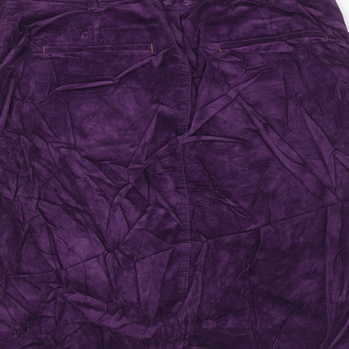White Stuff Womens Purple Cotton A-Line Skirt Size 8 Zip