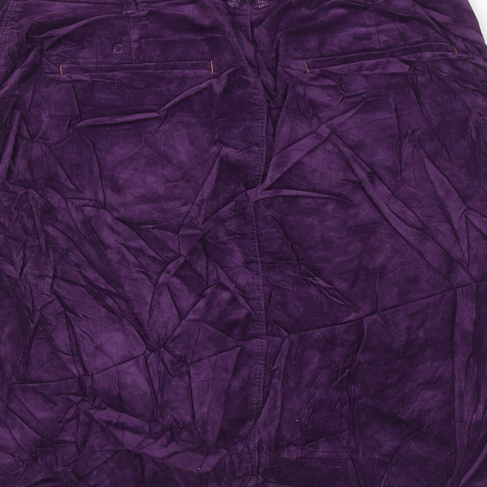 White Stuff Womens Purple Cotton A-Line Skirt Size 8 Zip