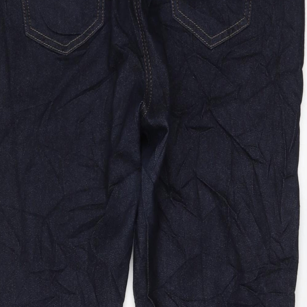 Wallis Womens Blue Cotton Straight Jeans Size 16 L26 in Regular Zip