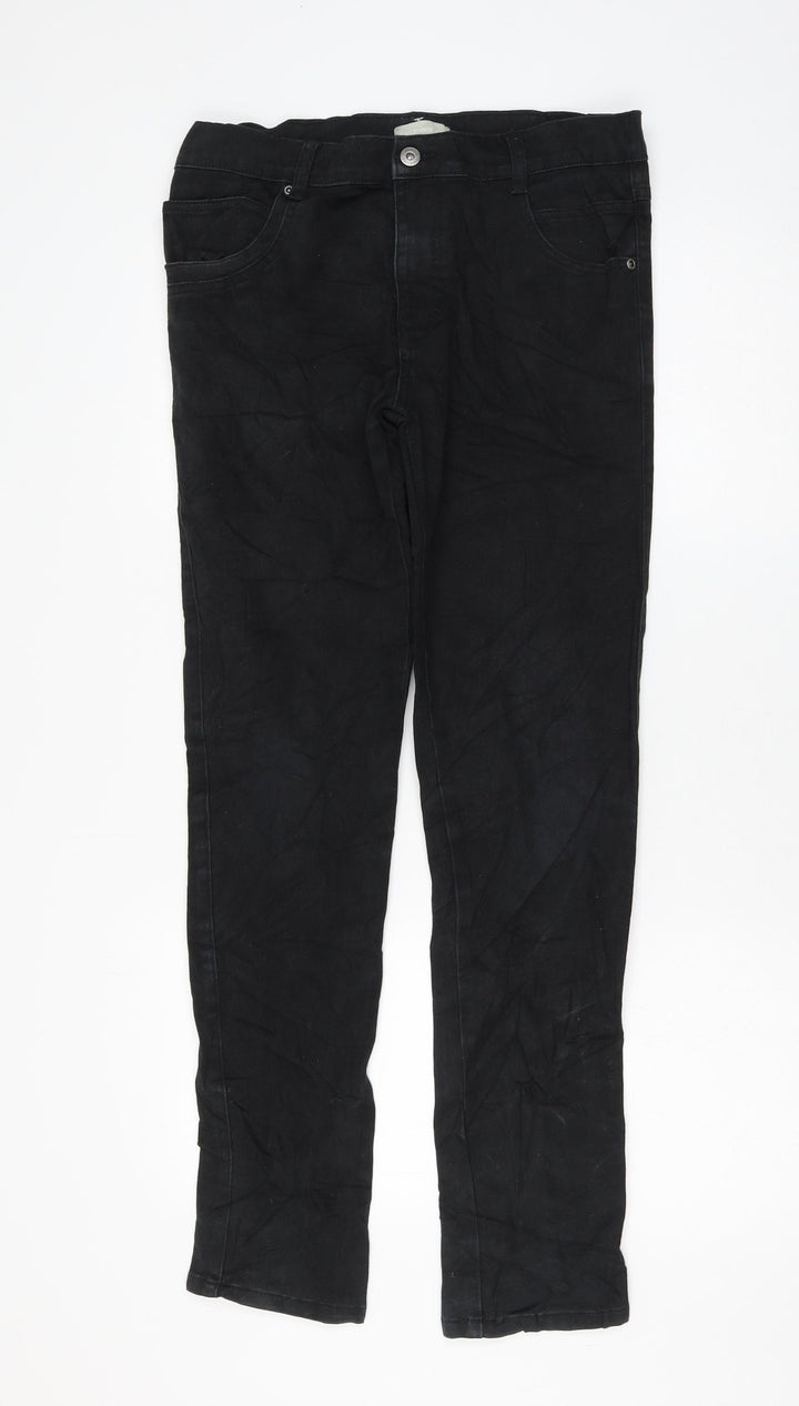 Red Herring Girls Black Cotton Skinny Jeans Size 14 Years Regular Zip