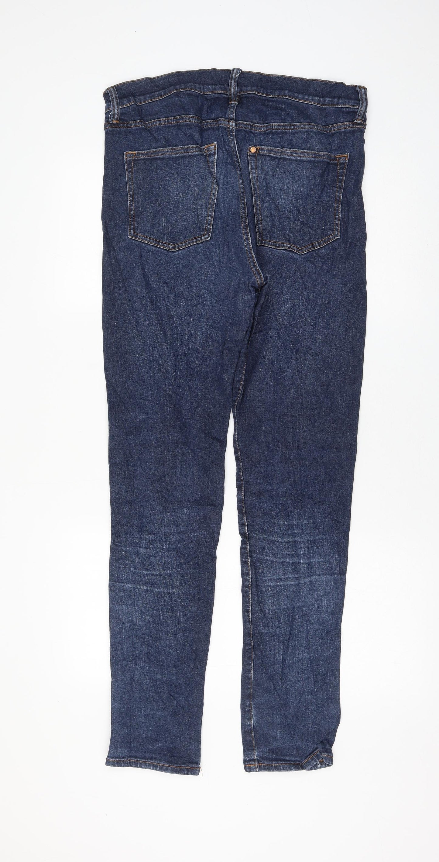 H&M Womens Blue Cotton Skinny Jeans Size 34 in L30 in Regular Zip