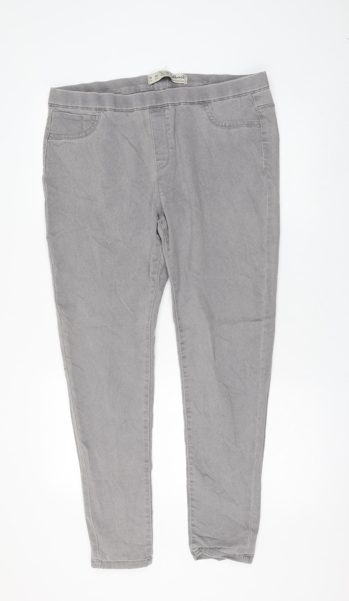 Primark Womens Grey Cotton Jegging Jeans Size 18 L28 in Regular