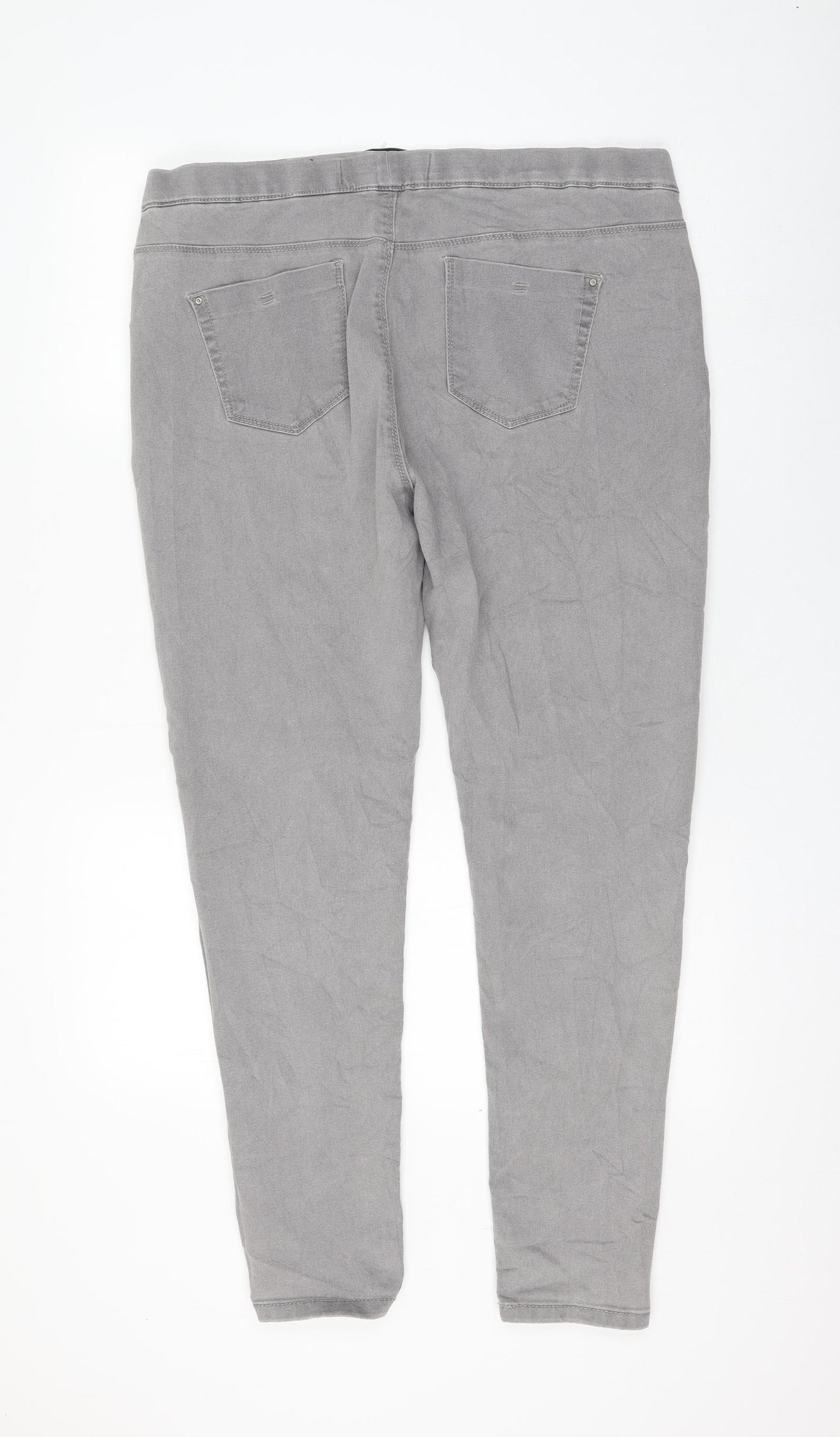 Primark Womens Grey Cotton Jegging Jeans Size 18 L28 in Regular