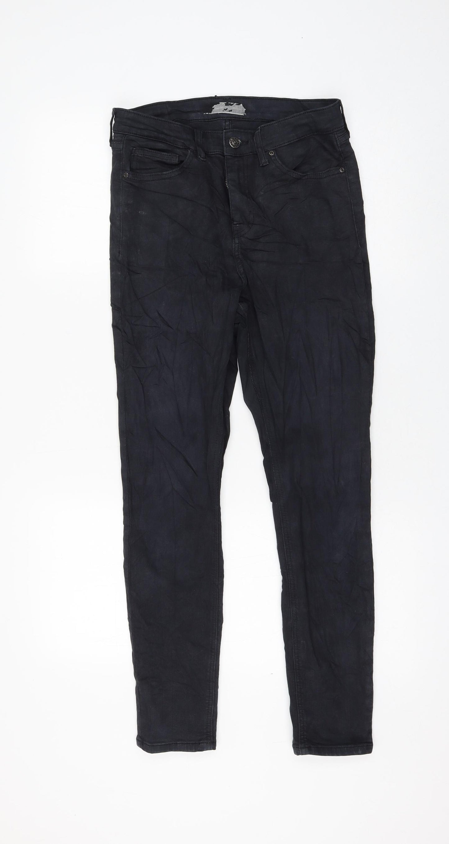 Topshop Womens Black Cotton Skinny Jeans Size 28 in L32 in Regular Zip
